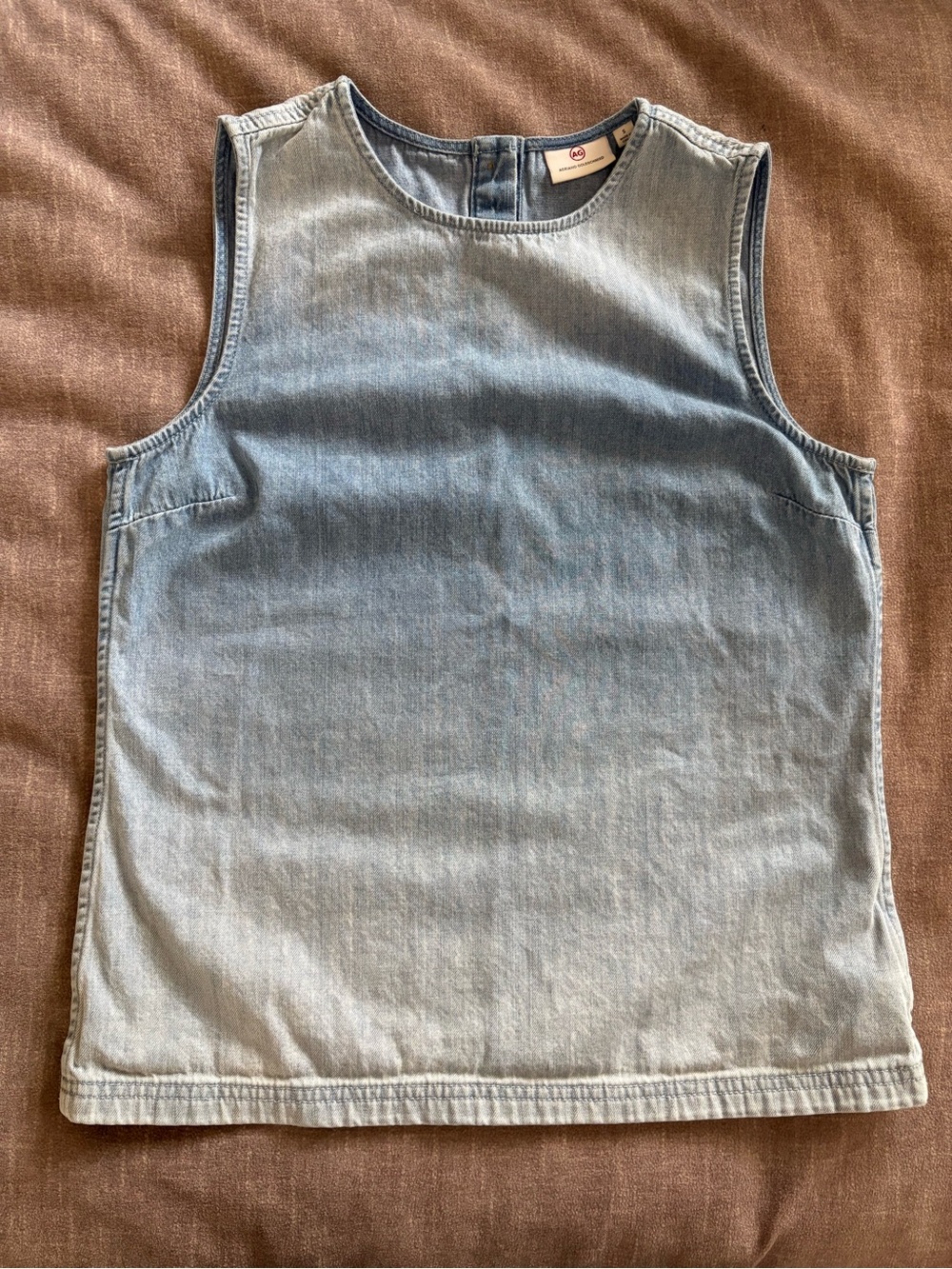 AG women’s denim sleeveless shirt. Light Blue Denim Tank Top